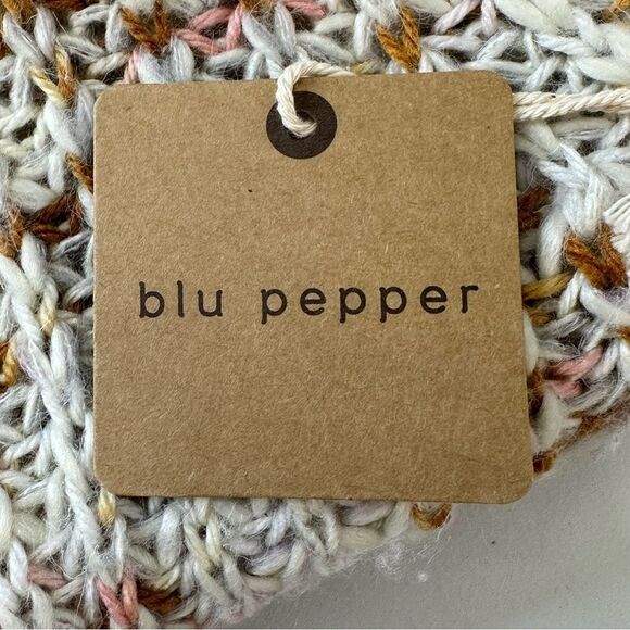 Blu Pepper Marled Button Front Cardigan NWT Cream Brown Pink Size Large - Picture 6 of 13